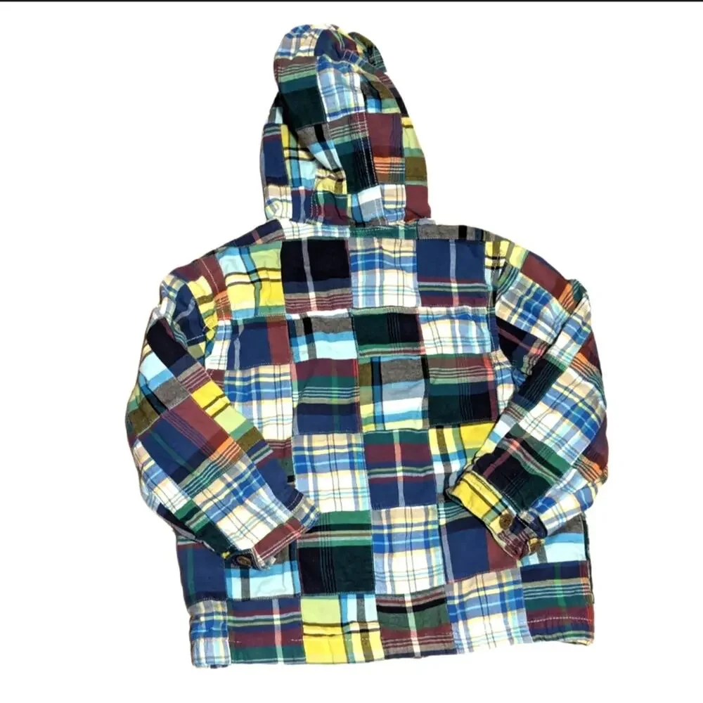 Gap Boys 5T Madras Print Preppy Plaid Full Zip Lightweight Jacket